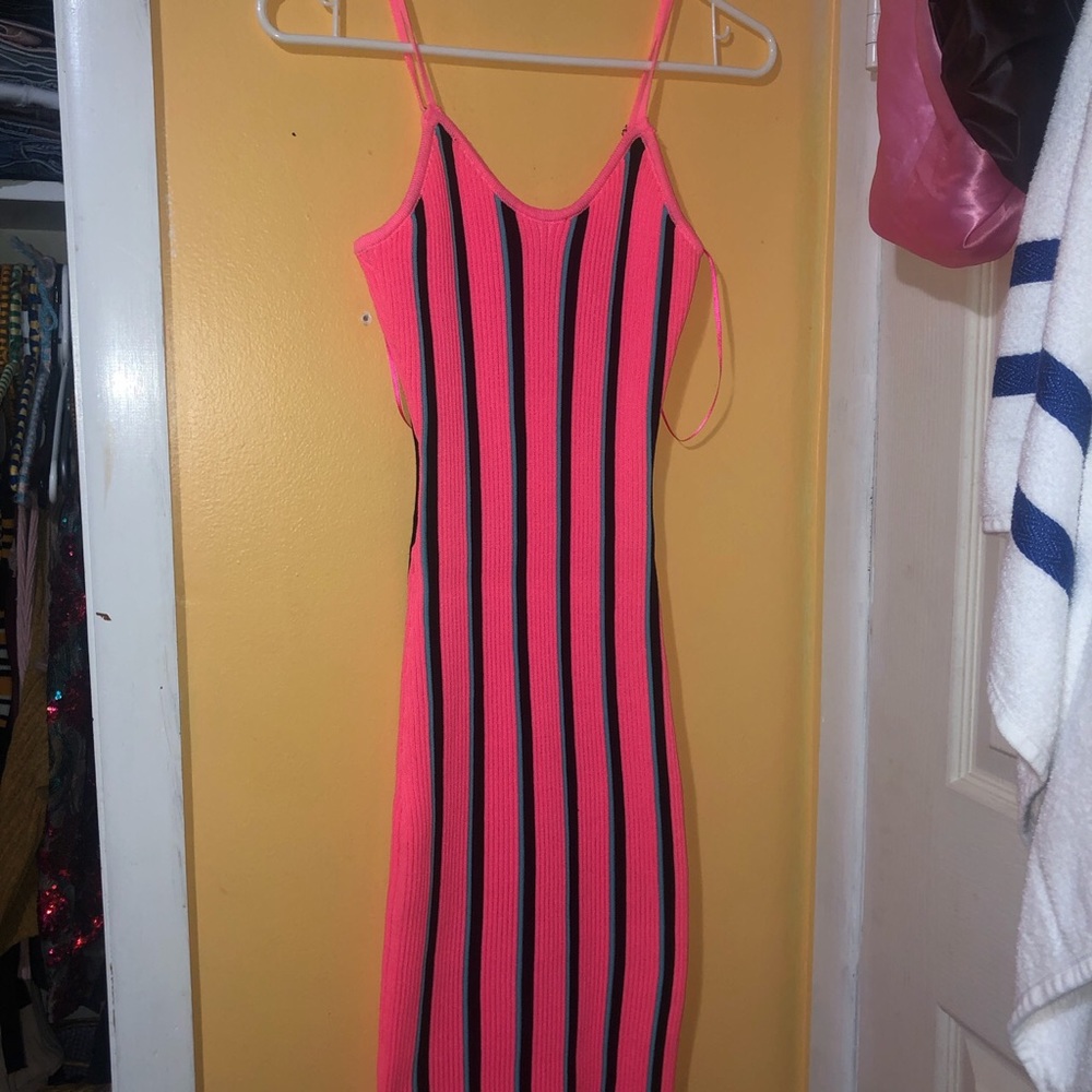 Hot pink bodycon dress